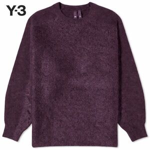 Y-3 x Adidas [M] Winter Wool & Mohair Blend Crewneck Knit Sweater- Noble Purple